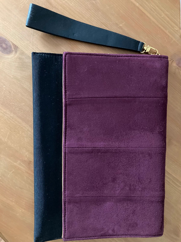 Purple and black Coast clutch bag