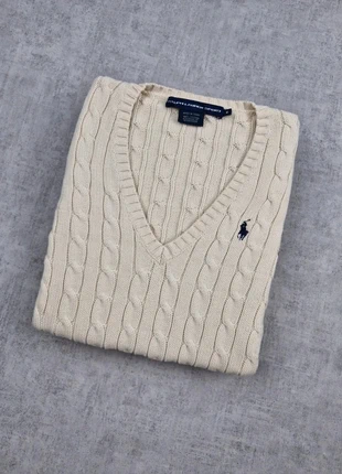 Pull Col V Torsadé Ralph Lauren Beige Crème, brand: Ralph Lauren, condition: Very good, size: M / 38 / 10, €59.90, €63.60 includes Buyer Protection Pro