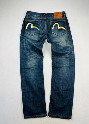 Jean Evisu Délavé Droit Vintage Logo Arrière Peint Y2K - FR42, marque: Evisu, état: Très bon état, taille: W32 | FR 42, 84,90 €, 89,85 € Protection acheteurs incluse