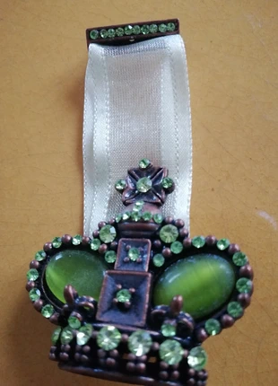 Broche Couronne pierres vertes, brand: vincent Perez, condition: New without tags, €8.00, €9.10 includes Buyer Protection