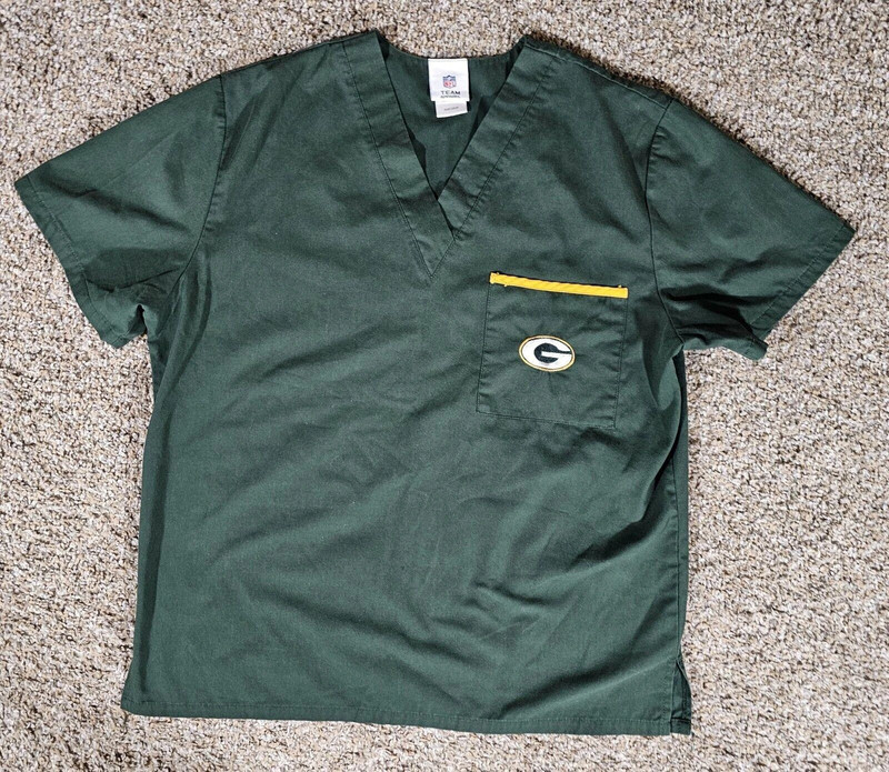 Green Bay Packers Scrub Top Size Unisex Small Nfl 1