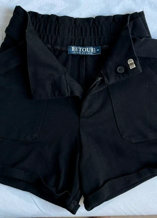 Retour zwarte korte broek met hoge taille met strikceintuur en steekzakken maat 116, 6jaar, brand: RETOUR, condizioni: Ottime, taglia: 6 anni / 116 cm, €9.95, €11.15 include la Protezione acquisti