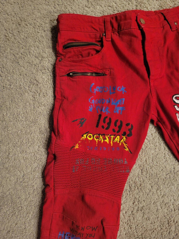 Vintage Y2k Rockstar Jeans  Graffiti Size 34 2