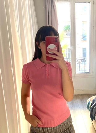 Polo manches courtes en maille rose, brand: Vintage, condition: Good, size: S / 36 / 8, €15.00, €16.45 includes Buyer Protection