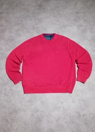 Pull Tommy Hilfiger rouge col V coton homme XL, brand: Tommy Hilfiger, condition: Very good, size: XL, €32.48, €34.80 includes Buyer Protection