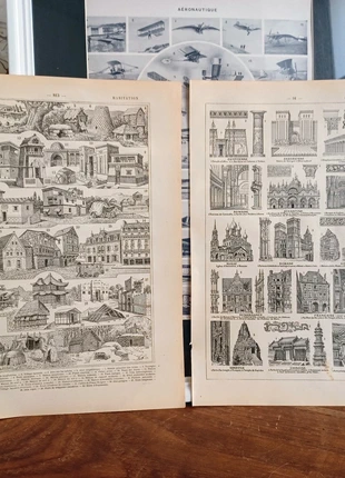 Habitation Architecture Lot de 2 planches Larousse anciennes 🎁 2 achetées 1 offerte 🎁, marque: Larousse 1897 1904 authentique, état: Satisfaisant, 5,00 €, 5,95 € Protection acheteurs (Pro) incluse