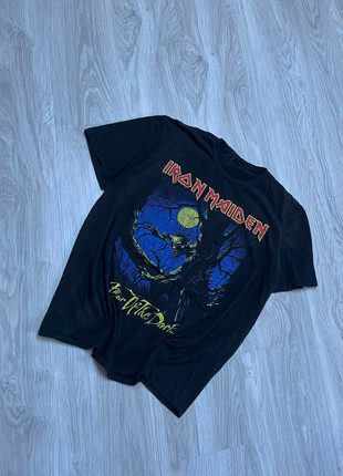 Obrázek k inzerátu: Iron Maiden washed black T-shirt koszulka z nadrukiem rock and roll metal y2k opium afflixtion