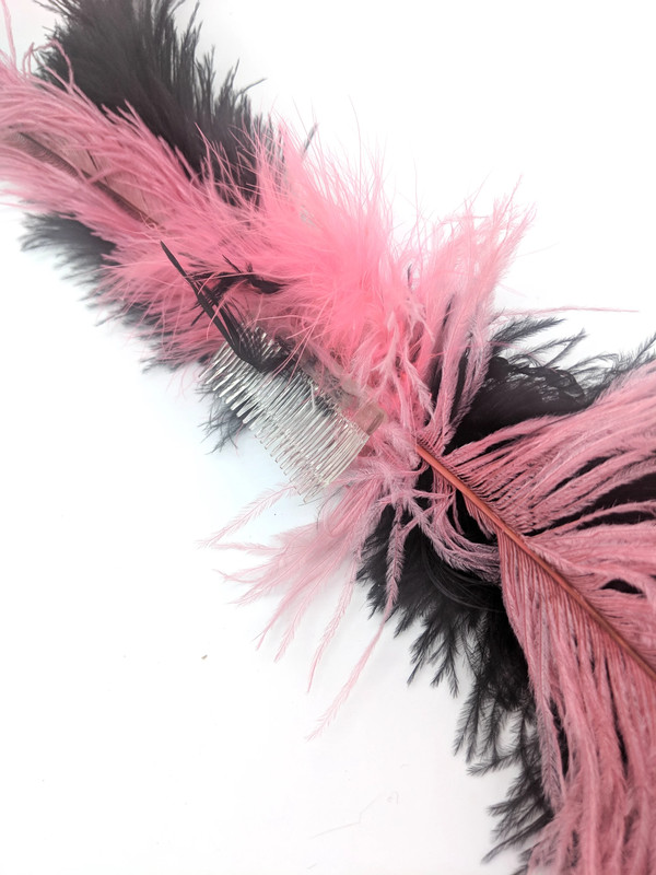 Ostrich Feather Hair Comb 4