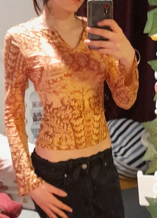 Gouden longsleeve topje uniek, marque: merkloos, état: Très bon état, taille: M / 38 / 10, 11,00 €, 12,25 € Protection acheteurs incluse