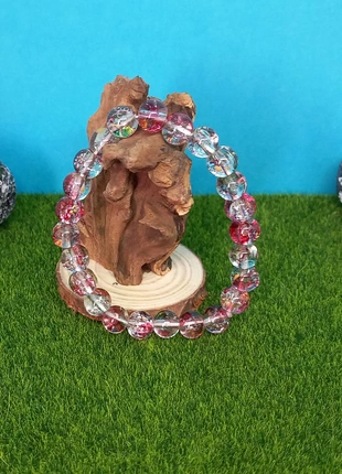 Bracelet en perles de verre polie transparent reflet rouge, zustand: Neu, 1,20 €, 1,96 € beinhaltet Vinted-Käuferschutz Pro