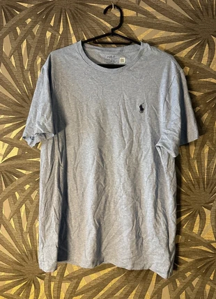 Polo Ralph Lauren Custom Slim Fit T-shirt Grijs Maat L Blauw Logo Vintage Katoen, merk: Ralph Lauren, staat: Heel goed, maat: L, € 25,00, € 26,95 inclusief Kopersbescherming