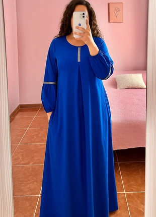 Robe Longue Bleu Brillant M, marque: Boutique De La Femme, état: Neuf sans étiquette, taille: M / 38 / 10, 20,00 €, 21,70 € Protection acheteurs incluse