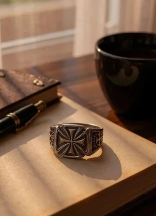 Bague templier unisexe acier argenté doré médiéval, marke: bague, zustand: Neu, mit Etikett, größe: Größenverstellbar, 8,97 €, 10,12 € beinhaltet Vinted-Käuferschutz Pro