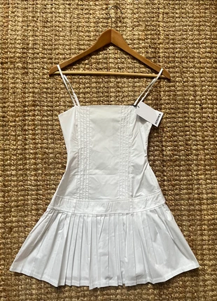 Robe plissée blanche, brand: Bershka, condition: New with tags, size: S / 36 / 8, €15.00, €16.45 includes Buyer Protection