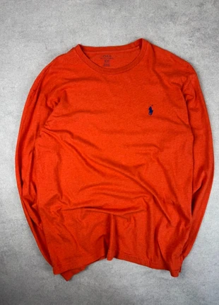 Polo Ralph Lauren manches longues orange logo bleu taille s S | 353  |, brand: Ralph Lauren, condition: Very good, size: S, €13.00, €14.35 includes Buyer Protection
