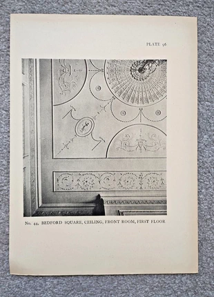 Ceiling on first floor of 44 bedford square, london - antique print - 1914, brand: NO LABEL, condition: Good, £8.99, £10.14 includes Buyer Protection Pro
