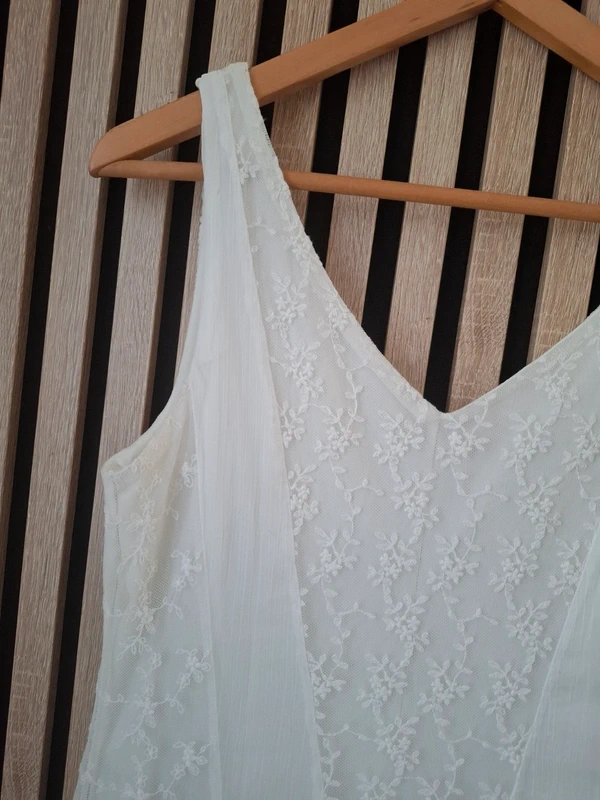 Superbe robe crème bohème à volants brodé T 40 - photo numéro 10