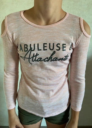 Pull rose saumon, ouvert aux épaules, 12ans, marca: Unikid, estado: Muy bueno, tamaño: 12 años / 152 cm, 3,00 €, 3,85 € Protección al comprador incluida