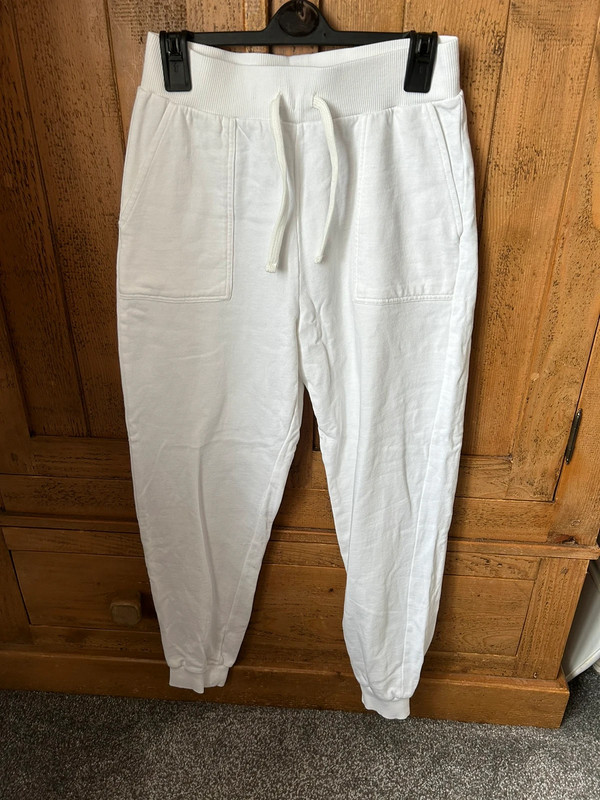 F F white tracksuit bottoms joggers Vinted