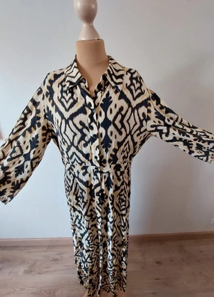 Robe longue été légère Bash Luna - Imprimé Beige/Jaune - Taille 3 (L), merk: Ba&sh, staat: Heel goed, maat: L / 40 / 12, € 52,00, € 55,30 inclusief Kopersbescherming