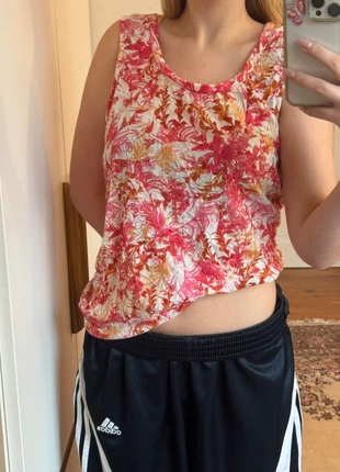 Top mit rosa-Orange-braun Blumen Muster, marque: Basic Style, état: Très bon état, taille: M / 38 / 10, 1,00 €, 1,75 € Protection acheteurs incluse