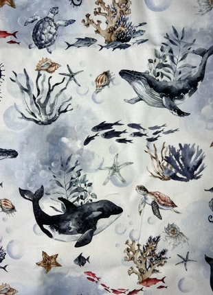 Tissu Marine Coton Oeko tex baleine, orque, tortue imprimé océan, estado: Nuevo con etiquetas, 13,50 €, 14,88 € Protección al comprador Pro incluida