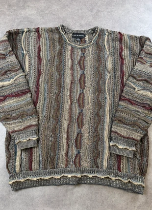 Pull vintage beige multicolore maille texturée 3D Croft & Barrow style Coogi taille XL homme #361, brand: Croft & Barrow, condition: Very good, size: XL, €60.00, €63.70 includes Buyer Protection Pro