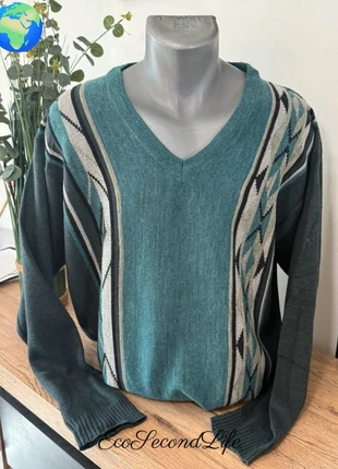 Pull col V Cosby Greenwoods homme L – Vintage gris/bleu – Motif rétro 80s/90s – Très bon état, marque: Greenwood, état: Très bon état, taille: L, 9,50 €, 10,68 € Protection acheteurs (Pro) incluse