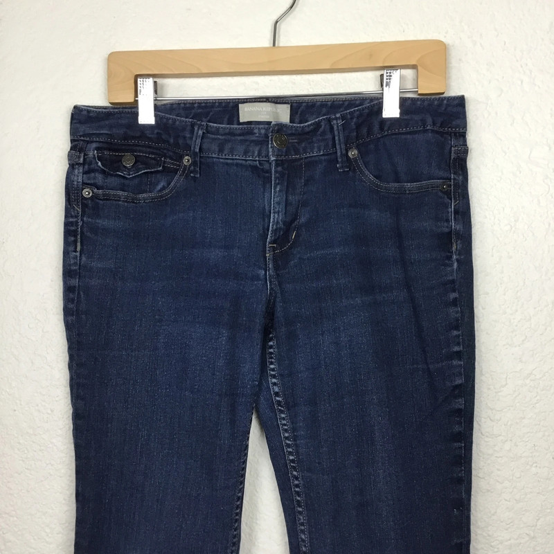 Banana Republic Women Size 29 Cropped Cuffed Jeans Size  Straight Stretch Cotton 5