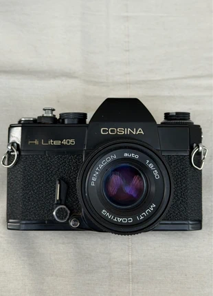 Cosina Hi-Lite 405 mit Pentacon Auto 50mm f/1.8 (M42 Mount), merk: M42, staat: Heel goed, € 50,00, € 53,20 inclusief Kopersbescherming