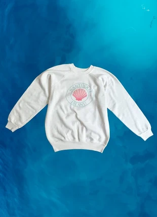 Vintage white crewneck | Sweat blanc vintage, marque: Vintage, état: Bon état, taille: S / 36 / 8, 16,00 €, 17,50 € Protection acheteurs (Pro) incluse