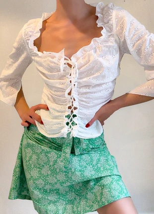 Chemise blanche lacée brodée vintage, marca: Vintage, estado: Muy bueno, tamaño: S / 36 / 8, 18,00 €, 19,60 € Protección al comprador incluida