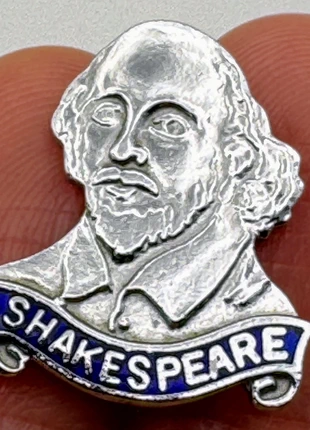Shakespeare Pin Badge Silver English Playwright Bard of Avon, brand: Vintage, condition: Good, £6.00, £7.00 includes Buyer Protection