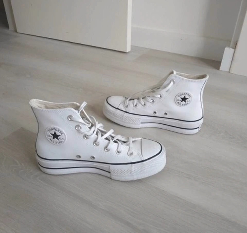 Converse plataforma de piel Originales Converse cuir Baskets Scarpe Vinted