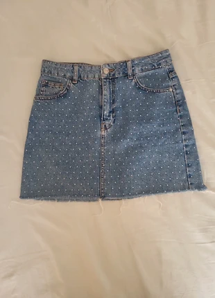 Mini-jupe glitter jean Mango, marke: Mango, zustand: Sehr gut, größe: S / 36 / 8, 10,00 €, 11,20 € inklusive Vinted-Käuferschutz