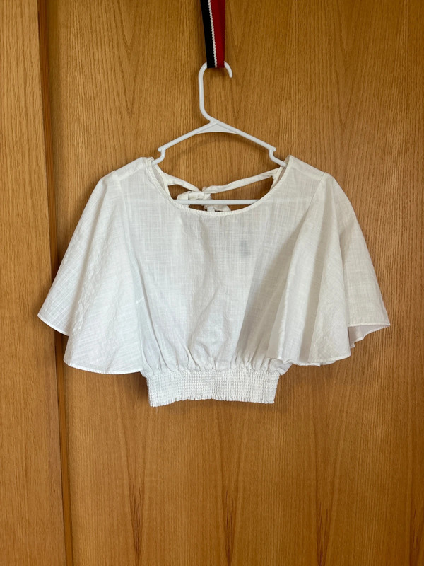 Crop linen white top 1