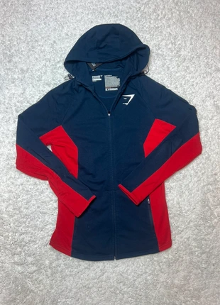 Gymshark Pioneer V2 Zip Hoodie / Blue Red / David Laid / M #1721, merk: Gymshark, staat: Heel goed, maat: M, € 49,50, € 52,68 inclusief Kopersbescherming Pro