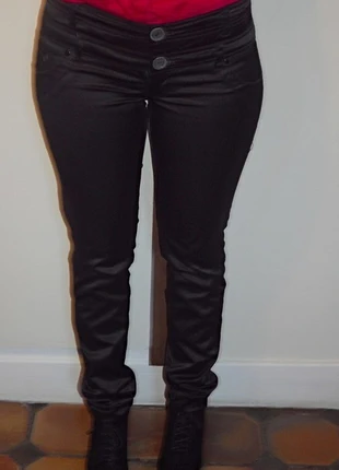 Pantalon noir satiné, marque: CoolCat, état: Très bon état, taille: S / 36 / 8, 2,00 €, 2,80 € Protection acheteurs incluse