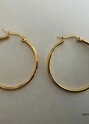 Créoles fines acier 30mm, marque: One Man Show, état: Neuf avec étiquette, 14,80 €, 16,24 € Protection acheteurs (Pro) incluse