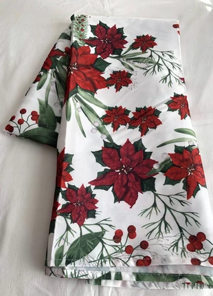 Mantel navideño hoja de pascua – 140x180 cm, marca: Christmas poinsettia tablecloth, estado: Novo com etiquetas, €18.00, €19.60 inclui Proteção do Comprador