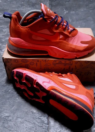 Nike Air Max 270 React ENG in the hyper crimson / magma orange / volt purple colourway, brand: Nike, condition: Good, size: 8.5, £44.95, £47.90 includes Buyer Protection