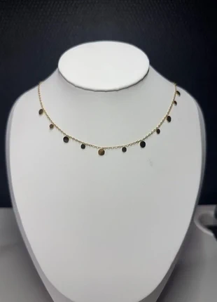 Collier doré en acier inoxydable – Pampilles rondes, marque: Boutique privée, état: Neuf sans étiquette, 6,49 €, 7,51 € Protection acheteurs incluse