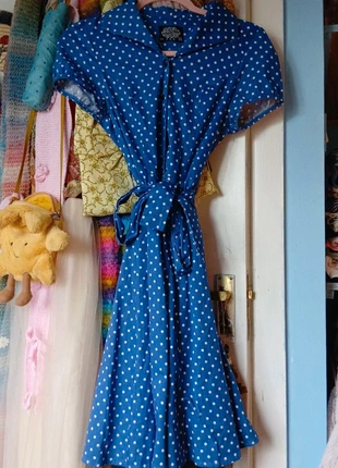 blue polka dots dress, brand: Hearts & Roses, condition: Very good, size: S / 36 / 8, €10.00, €11.20 includes Buyer Protection