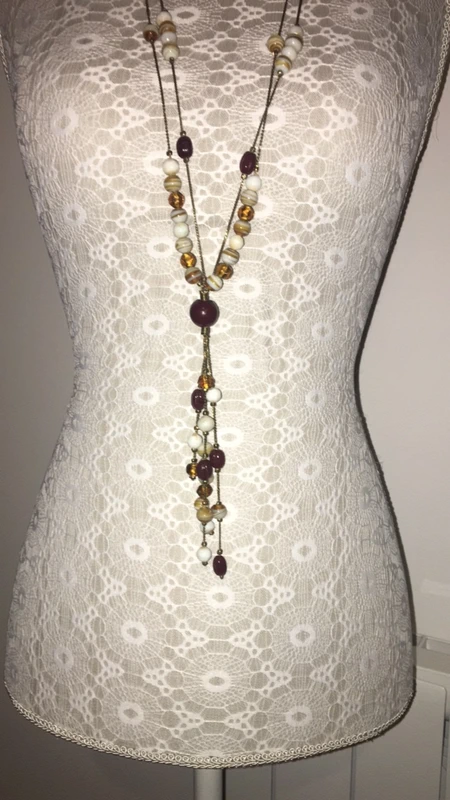 Collier sautoir en perles de verre - photo numéro 3