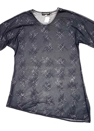 Haut en mesh avec paillette festival asymétrique, merk: Contessa, staat: Heel goed, maat: XXL / 44 / 16, € 15,00, € 16,45 inclusief Kopersbescherming Pro