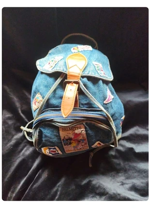 Sac à dos baluchon vintage denim avec écusson – 100% coton, brand: Denim, condition: Good, €10.00, €11.20 includes Buyer Protection