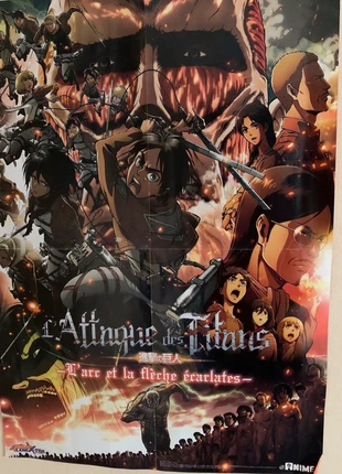 Poster attack on titan , condizioni: Buone, taglia: Prematuri, fino a 44 cm, €3.00, €3.85 include la Protezione acquisti