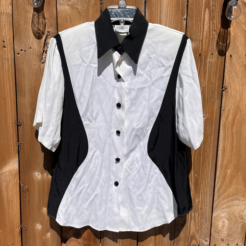 Karin Morgan Vintage Black and white button down shirt 1