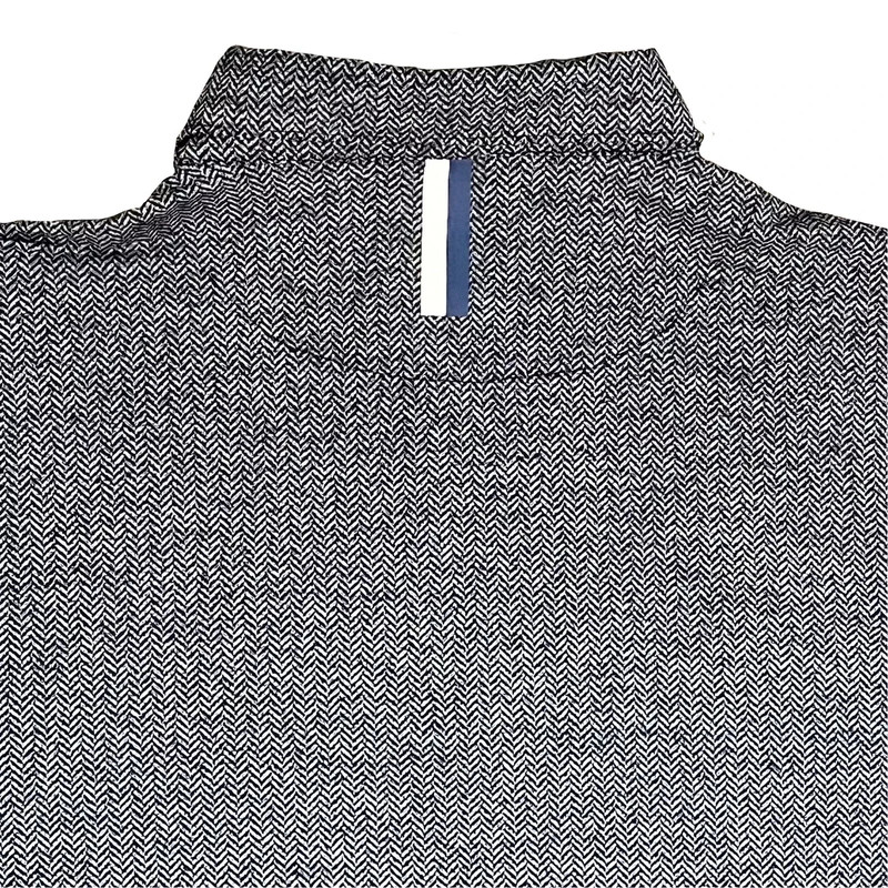 Rhoback Long Sleeve Performance Polo XXL Black/Gray Herringbone Jacquard Knit 4