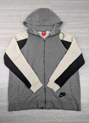Veste à capuche Nike gris – manches contrastées – taille L - Full zippé, marque: Nike, état: Très bon état, taille: L, 15,00 €, 16,45 € Protection acheteurs incluse